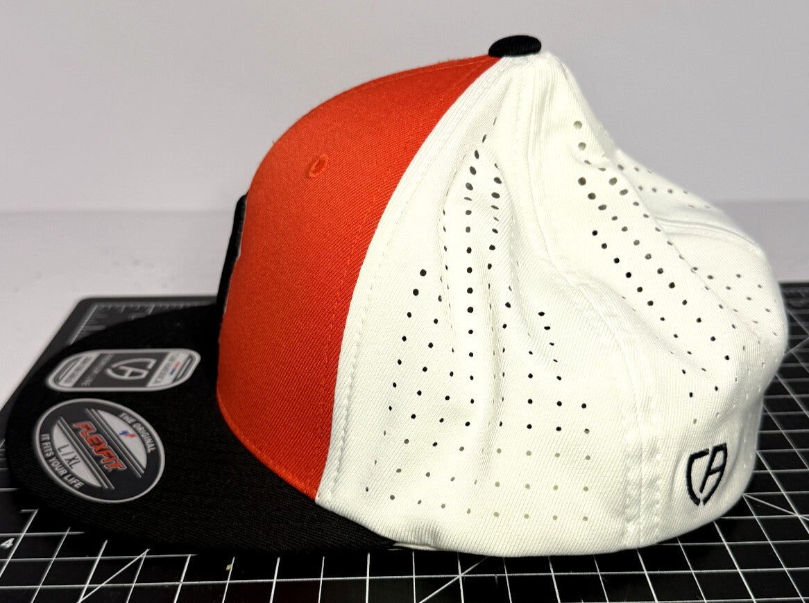 Cap America Premium Line Boston Red Sox Flexfit Hat Sz L/XL - Orange/White