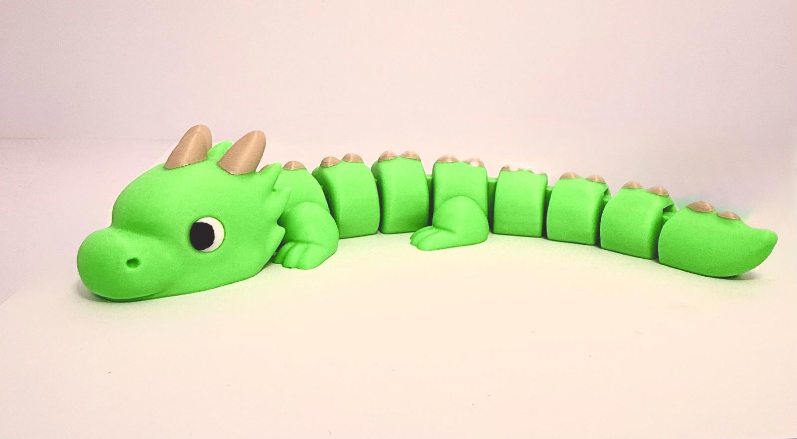 3D Printed Articulated Dino – Colorful Flexible Dinosaur Toy Figurine