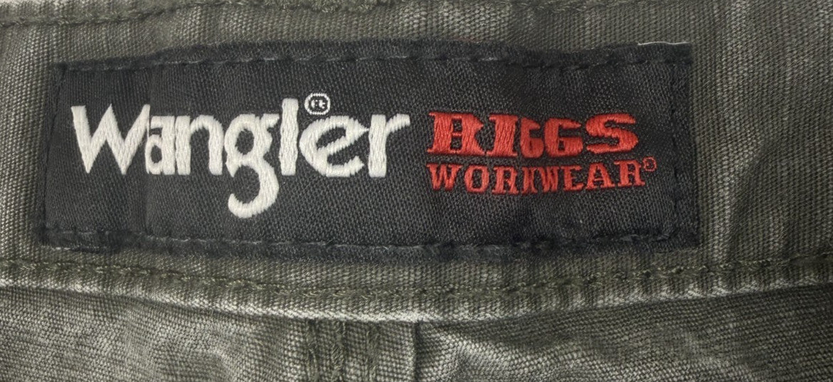 Wrangler Pants Mens 38x30 Grey Carpenter Canvas Utility Workwear Cotton Casual