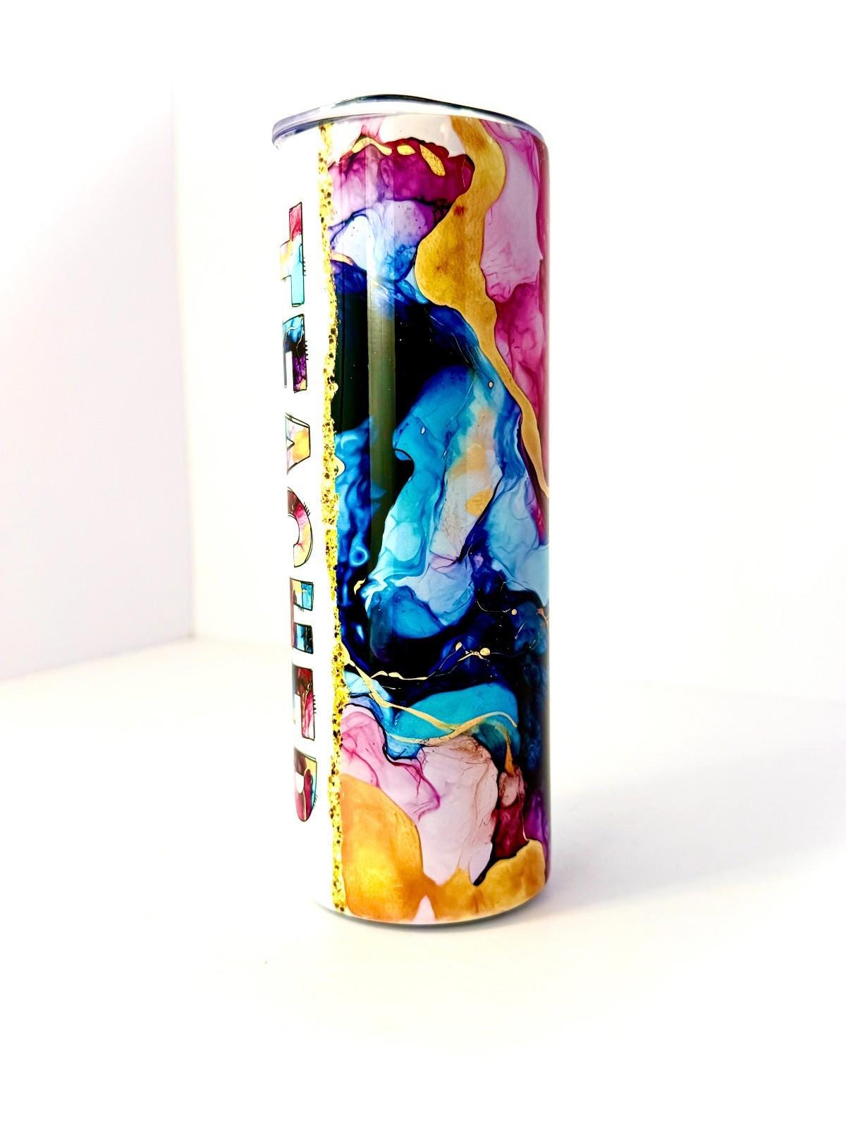 20 oz Teacher Colorful Stainless Steel Tumbler with Lid, Straw