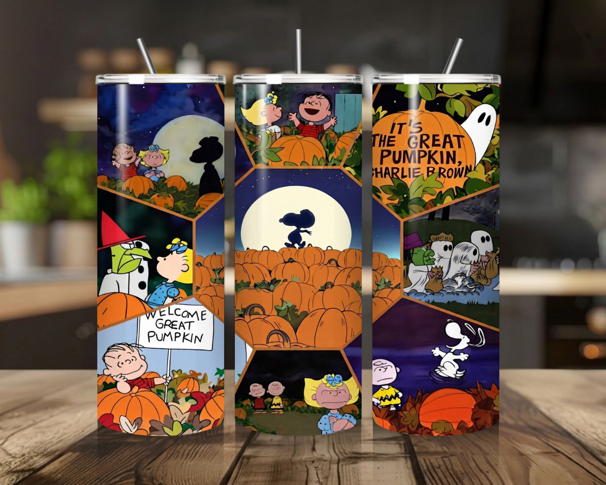 20 oz The Great Pumpkin Stainless Steel Tumbler with Lid, Straw