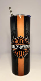 20 oz Harley-Davidson Stainless Steel Tumbler with Lid, Straw -Motorcycles
