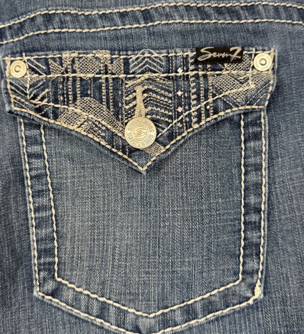 Seven7 Womens Denim Jeans Size 20 Short Bootcut Dark Light Distressed