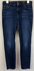 7 For All Mankind Womens 29 The Mid Rise Ankle Skinny Dark Blue Denim Jeans