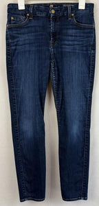 7 For All Mankind Womens 29 The Mid Rise Ankle Skinny Dark Blue Denim Jeans