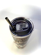 20 oz Snowman Stainless Steel Tumbler with Lid, Straw