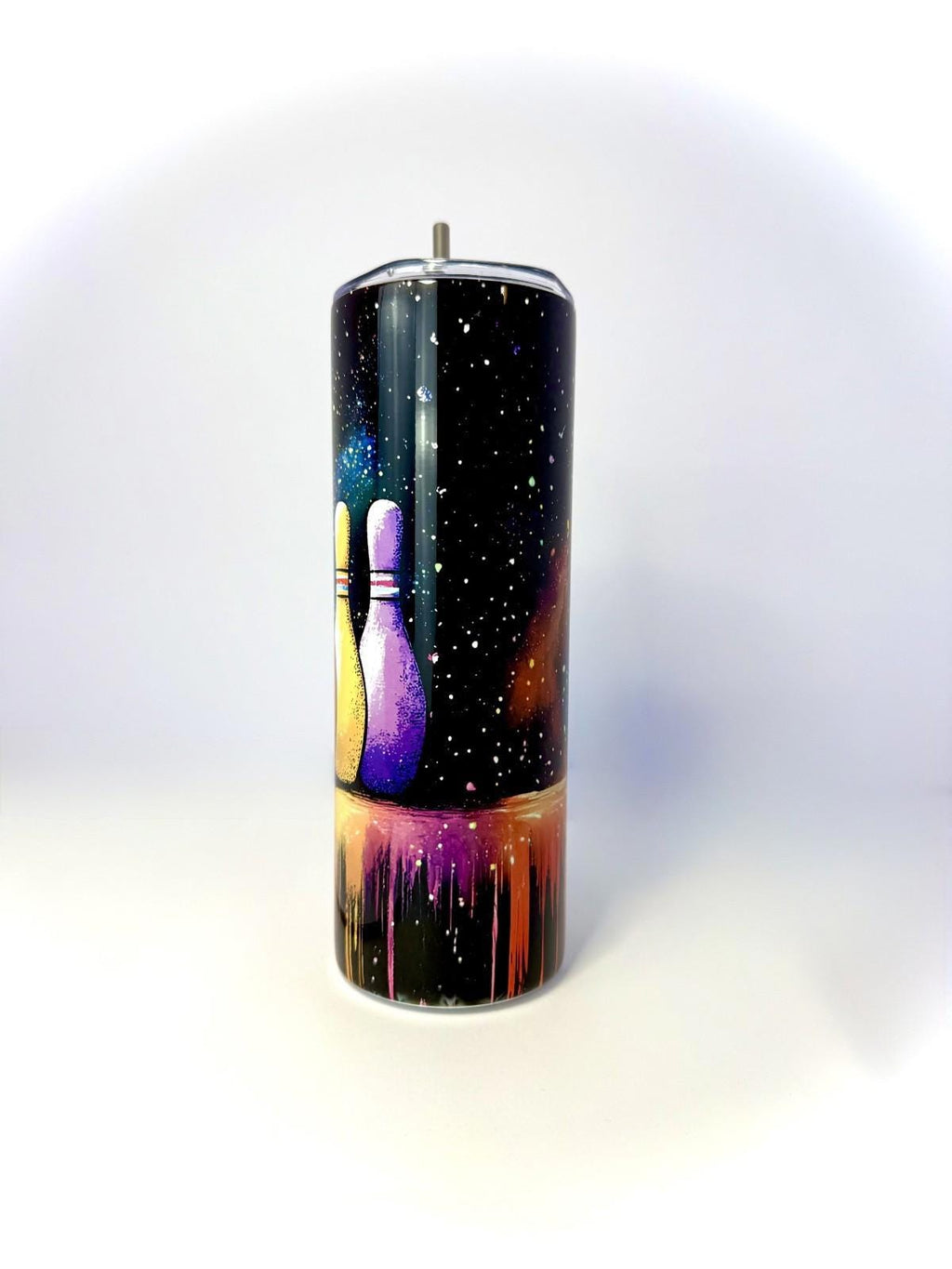 20 oz Space Bowling Stainless Steel Tumbler with Lid, Straw