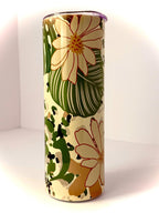 20 oz Flowers Stainless Steel Tumbler with Lid, Straw