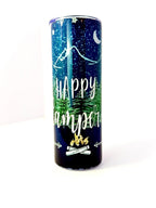 20 oz Happy Camper Stainless Steel Tumbler with Lid, Straw