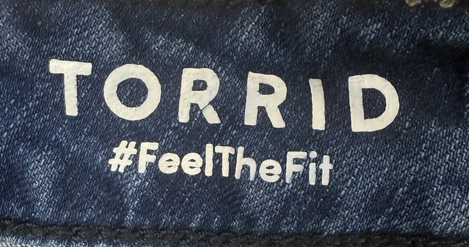 Torrid Women Size 16 Mid-Rise Mid Short Vintage Stretch Denim Blue