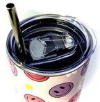 20 oz Purple Smiley Face Stainless Steel Tumbler with Lid, Straw
