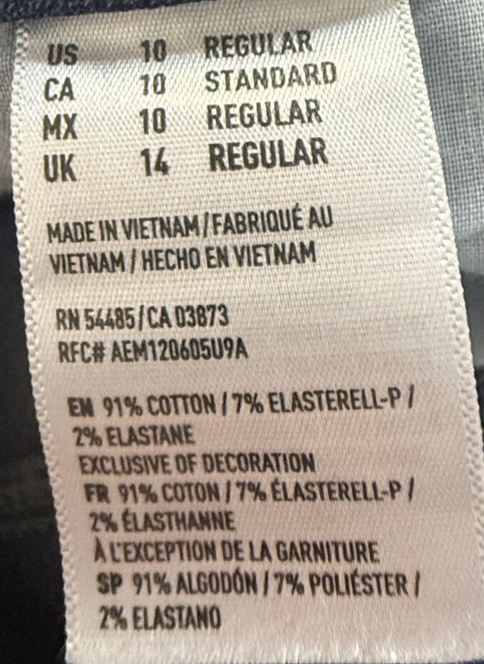 American Eagle Outfitters Women's Kick Boot Jeans Dark Wash Stretch Size 10