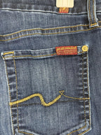 7 For All Mankind Womens 29 The Mid Rise Ankle Skinny Dark Blue Denim Jeans