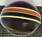 Harley-Davidson Racing Burnout Half Helmet Sz XXL Black Orange Stripe Skull Cap