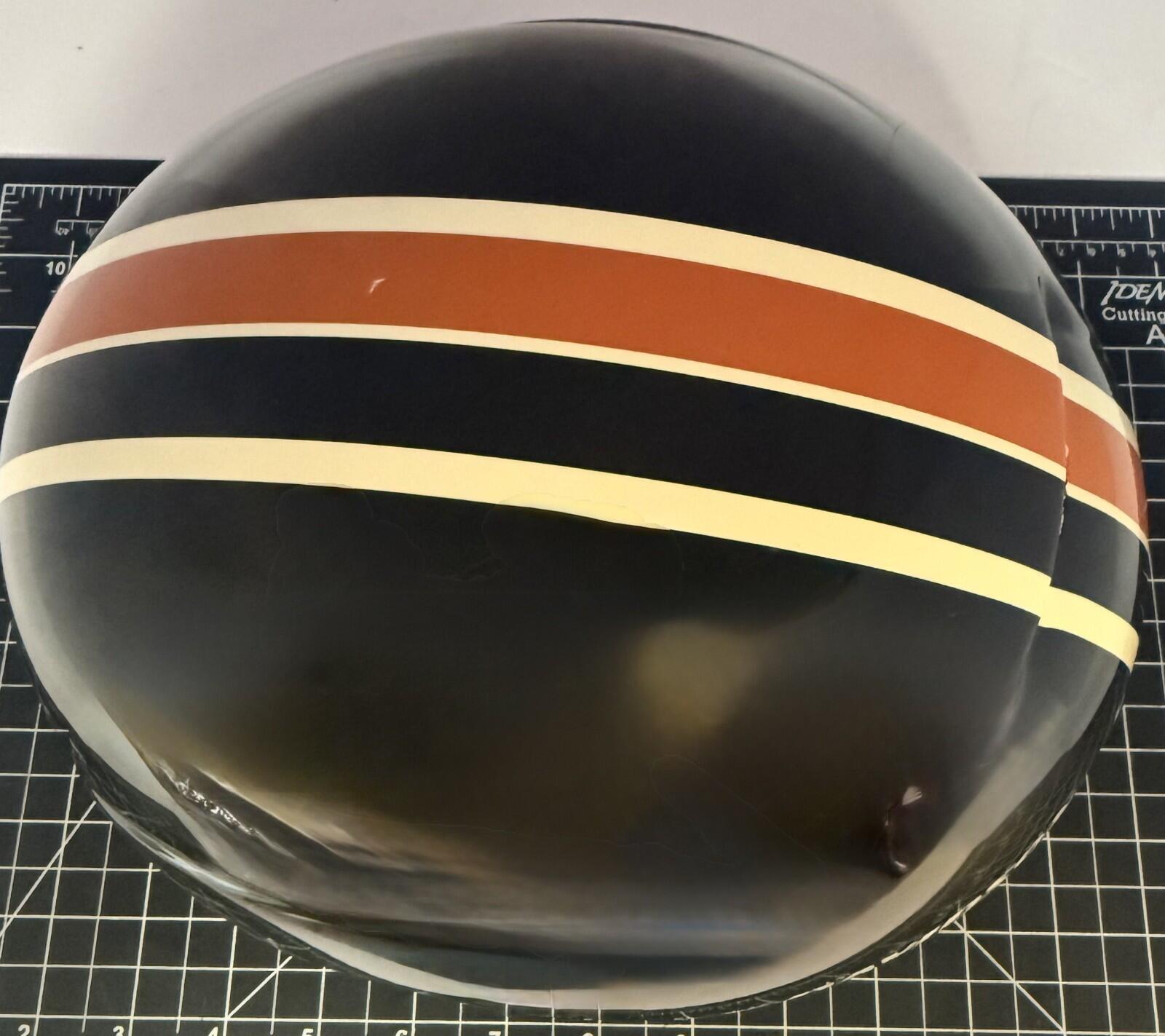 Harley-Davidson Racing Burnout Half Helmet Sz XXL Black Orange Stripe Skull Cap