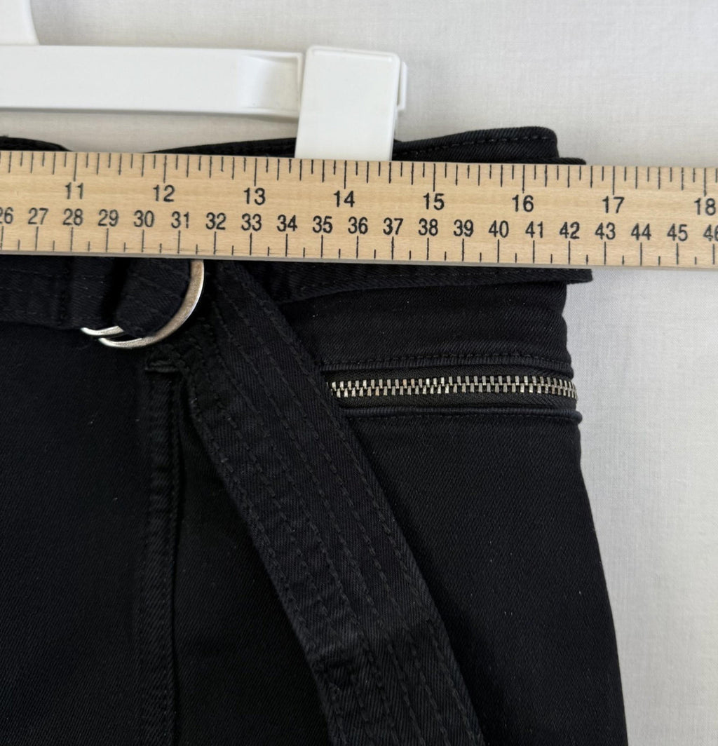 Banana Republic Mid Rise Skinny Jeans Womens Size 30L Black ~zip pockets w/ belt