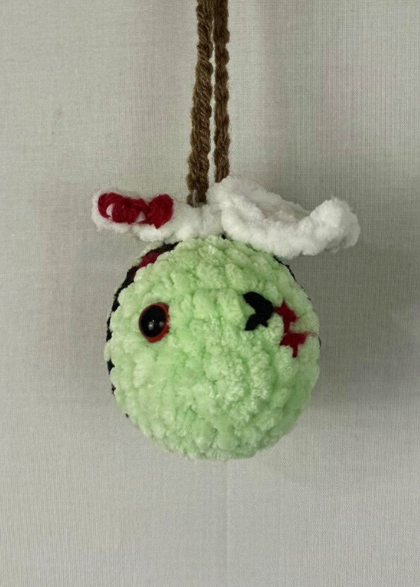 Handmade Crocheted High Quality Zombie Bee Car Hanger - 2.5 Inches