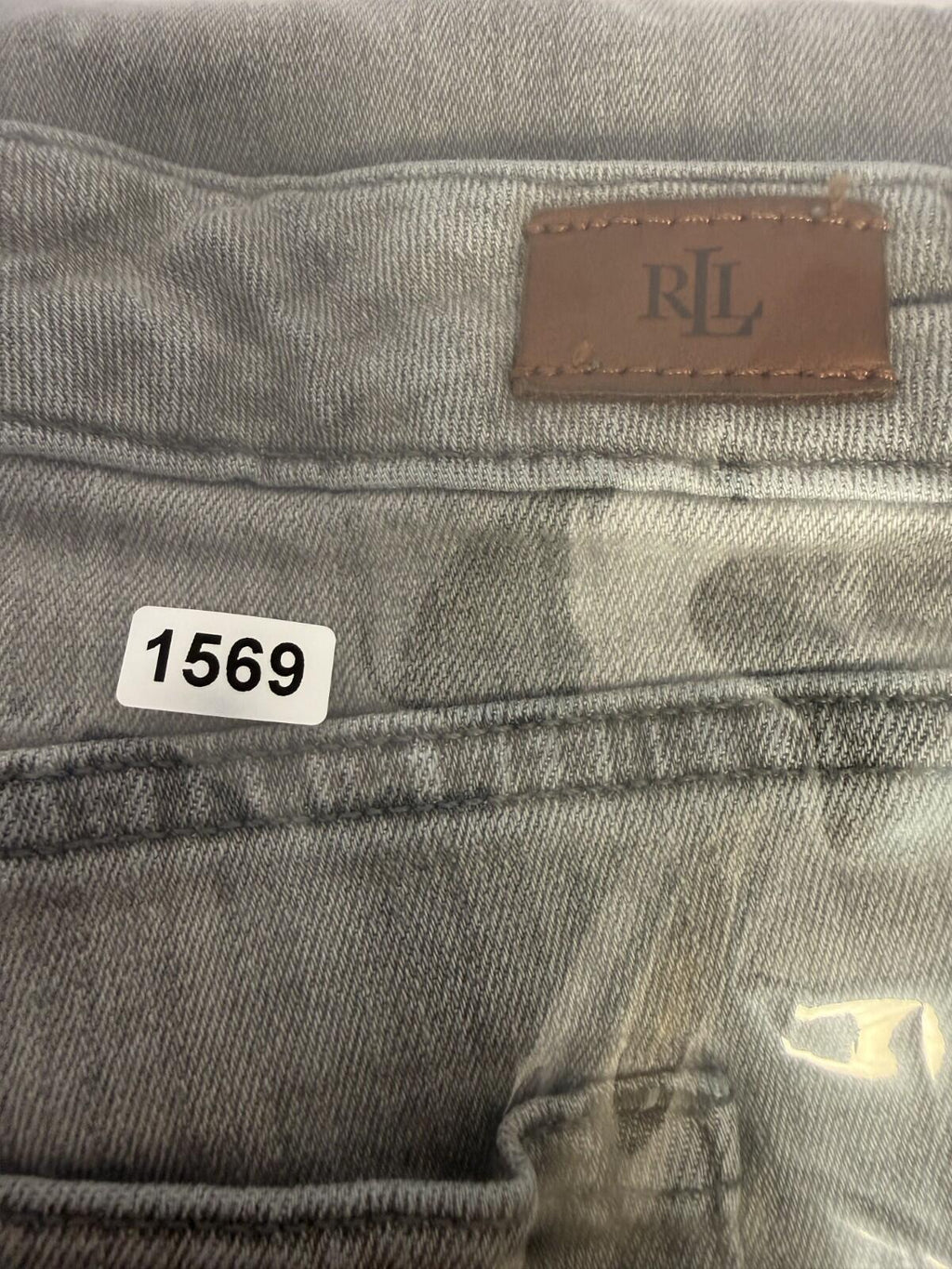 Lauren Ralph Lauren Womens Jeans Size 12 Short Gray Denim Straight Leg High Rise