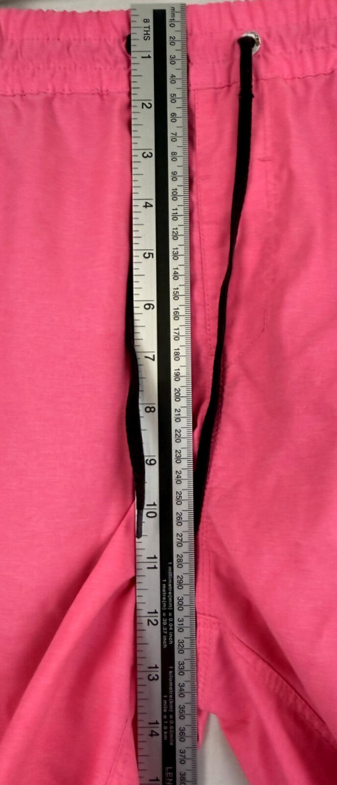 Hurley Mens Pink Drawstring Swim Shorts Size Medium 32 Elastic Waist Pocket