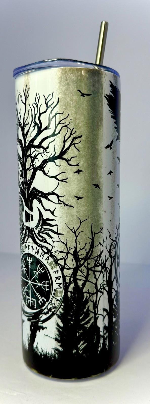 20 oz Norse Stainless Steel Tumbler with Lid, Straw