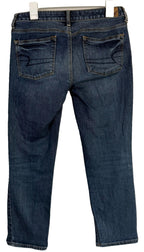American Eagle Womens Jeans Size 2 Boy Crop Stretch Button Fly Dark Wash