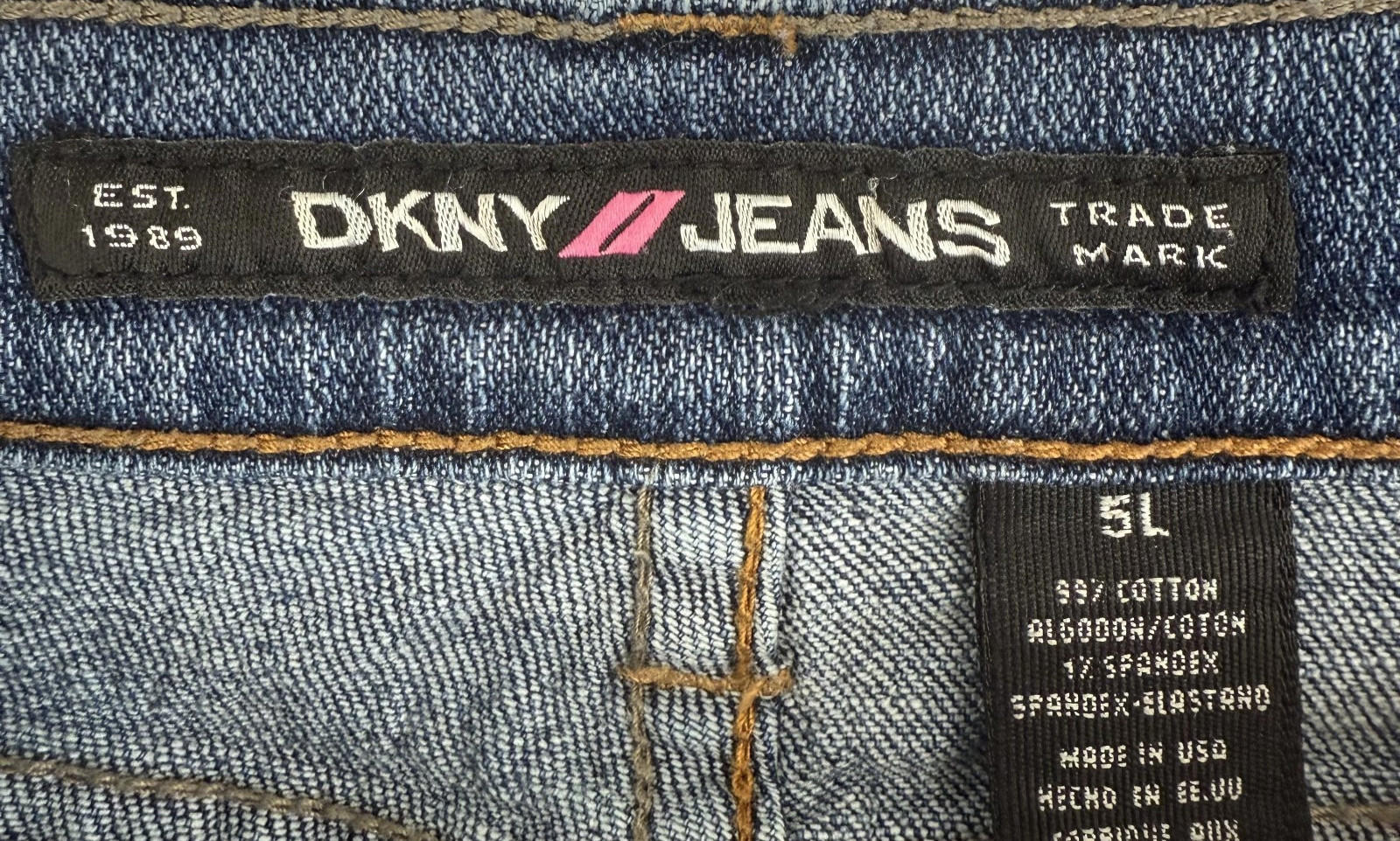 DKNY Womens Flare Jeans Size 5 Long Juniors Blue Denim