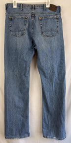 Vtg Lee Dungarees 36x34 Loose Straight Blue Jeans Faded Wash Broken In
