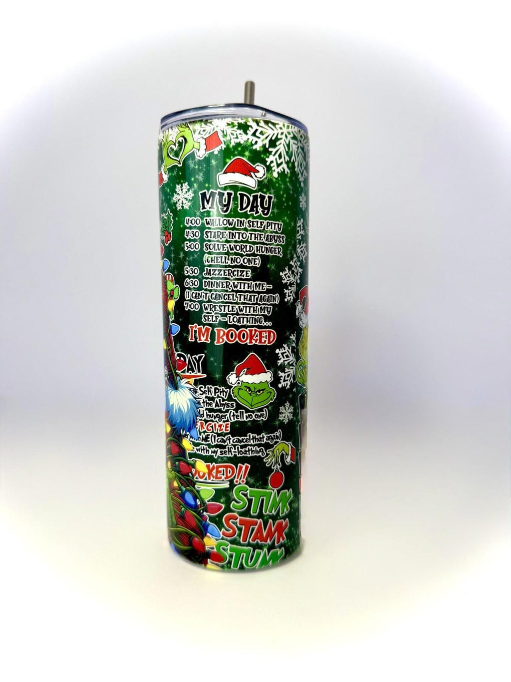 20 oz The Grinch Stainless Steel Tumbler with Lid, Straw