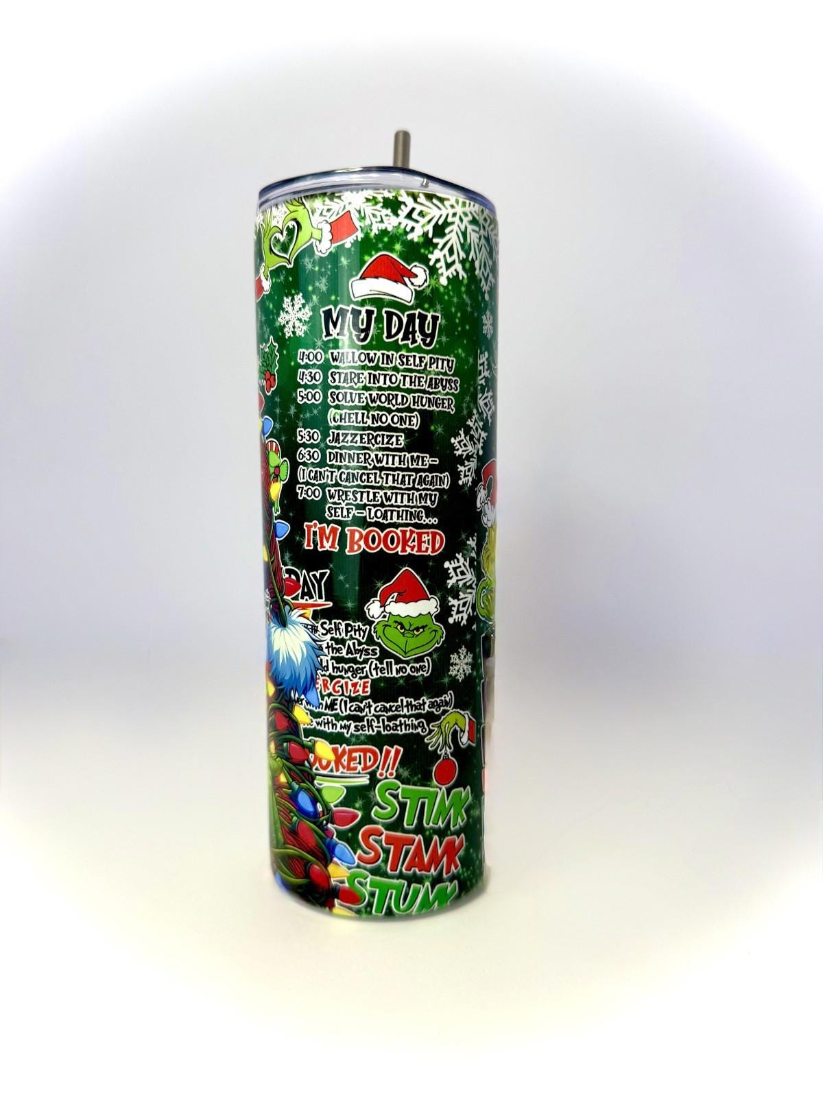 20 oz The Grinch Stainless Steel Tumbler with Lid, Straw