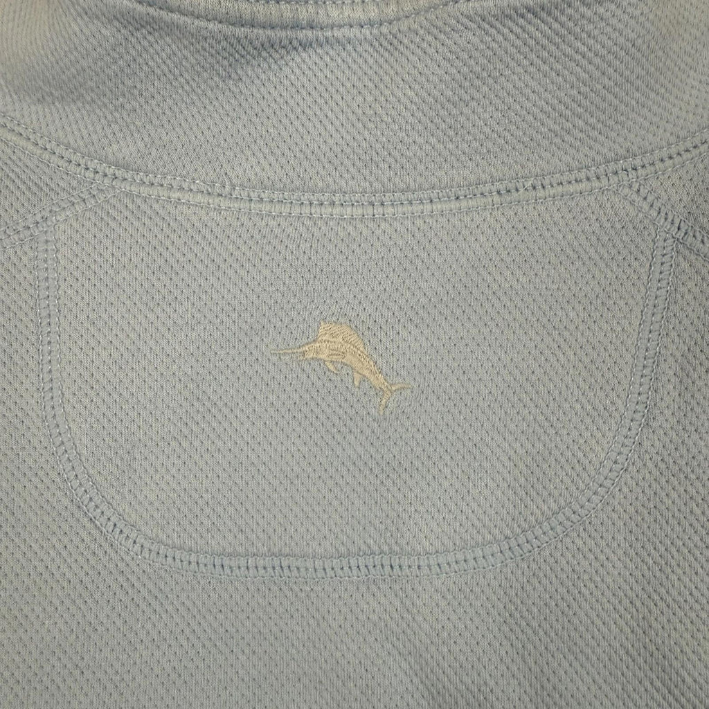 Tommy Bahama Sweater Womens L Long Sleeve Pullover 1/4 Zip Casual Light Blue