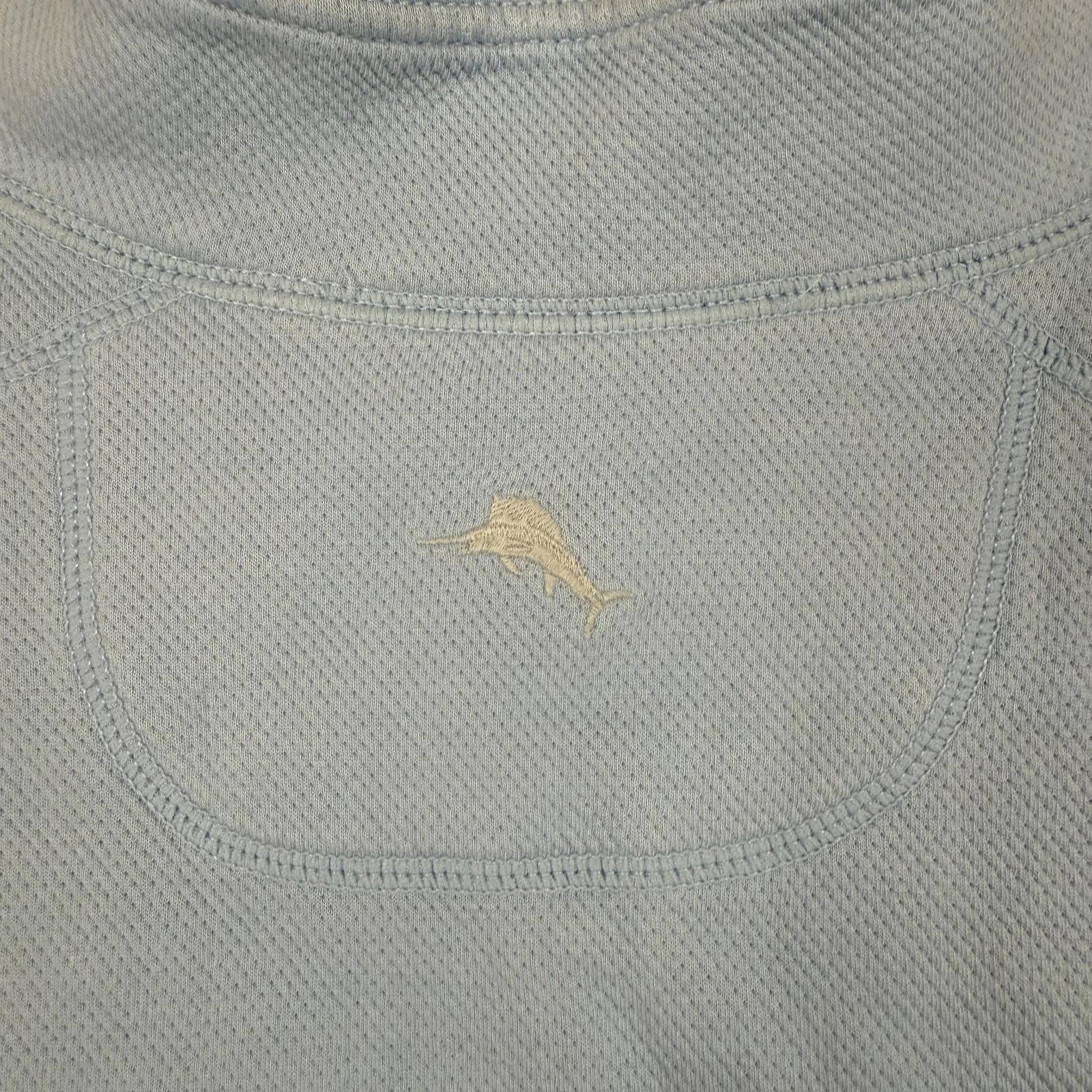 Tommy Bahama Sweater Womens L Long Sleeve Pullover 1/4 Zip Casual Light Blue