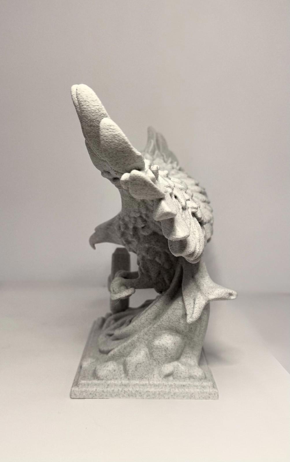 3D Printed Eagle and Mjolnir - Stone Looking PLA