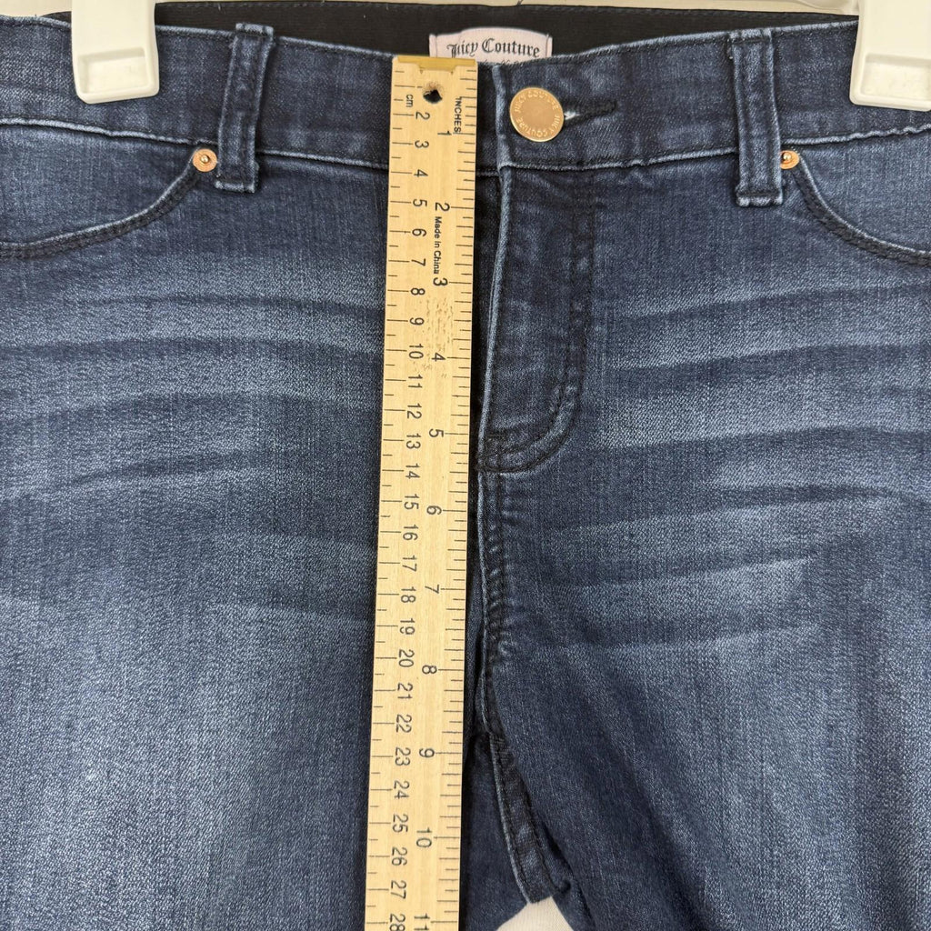 Juicy Couture Crop Capri Womens Jeans Size 6 Skinny Medium Blue Elastic Waist