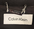 Calvin Klein Women Jacket Sz M Trench Coat Black Slash Pocket Removable Hooded