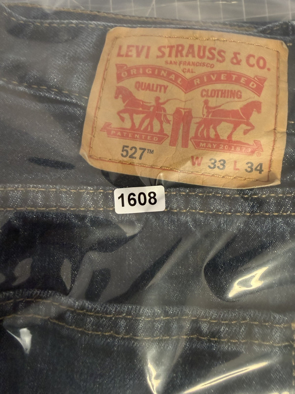 Levis 527 Bootcut Jeans Mens 33 x 34 Dark Wash Blue Denim