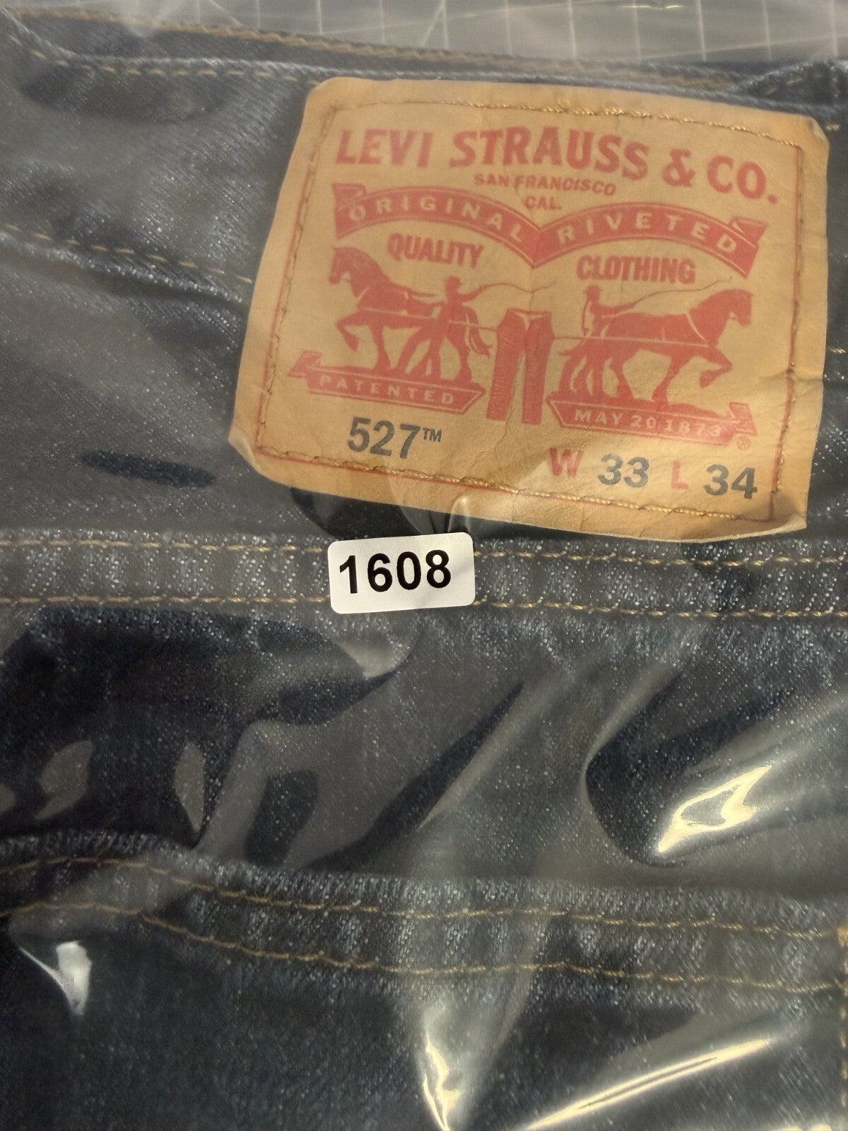 Levis 527 Bootcut Jeans Mens 33 x 34 Dark Wash Blue Denim