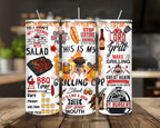 20 oz Grilling Cup Stainless Steel Tumbler with Lid, Straw