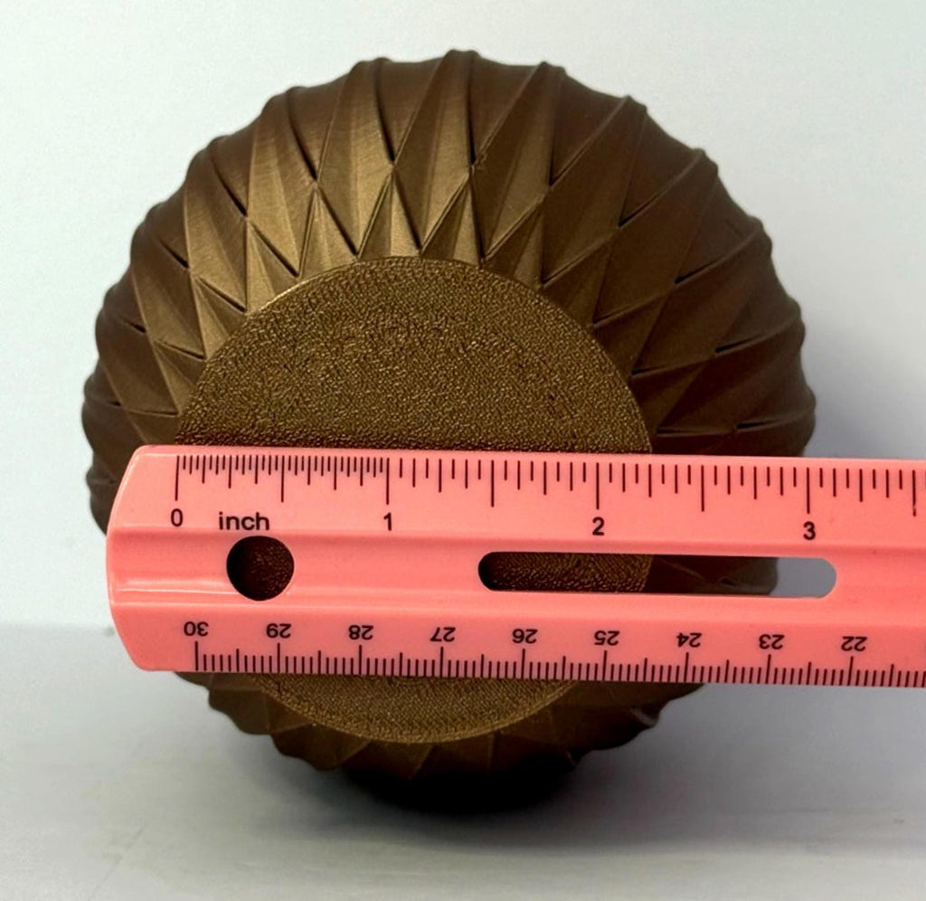 Copper Brown Metallic Vase - 3D Printed in PLA Plastic - 7 inches Tall