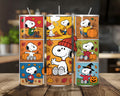 20 oz Snoopy Autumn Stainless Steel Tumbler with Lid, Straw - Peanuts