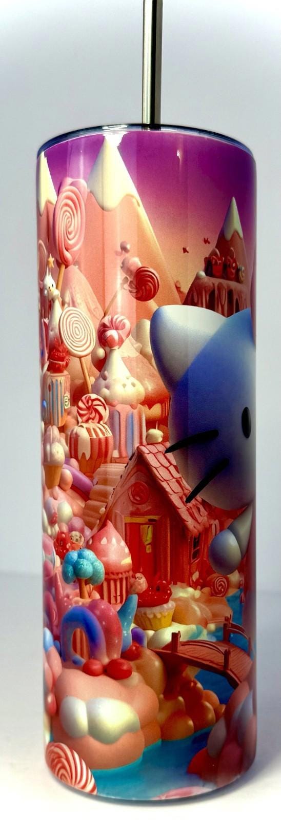 20 oz Hello Kitty Stainless Steel Tumbler with Lid, Straw