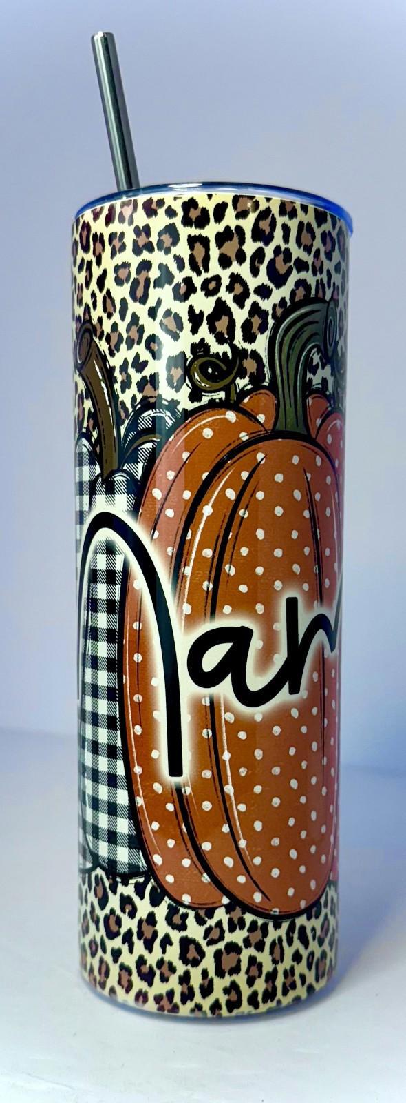 20 oz Fall Mama Stainless Steel Tumbler with Lid, Straw