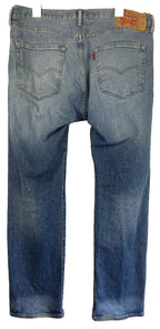 Levis 501 Jeans Mens 36x32 Blue Light Wash Button Fly Straight Leg Denim Faded