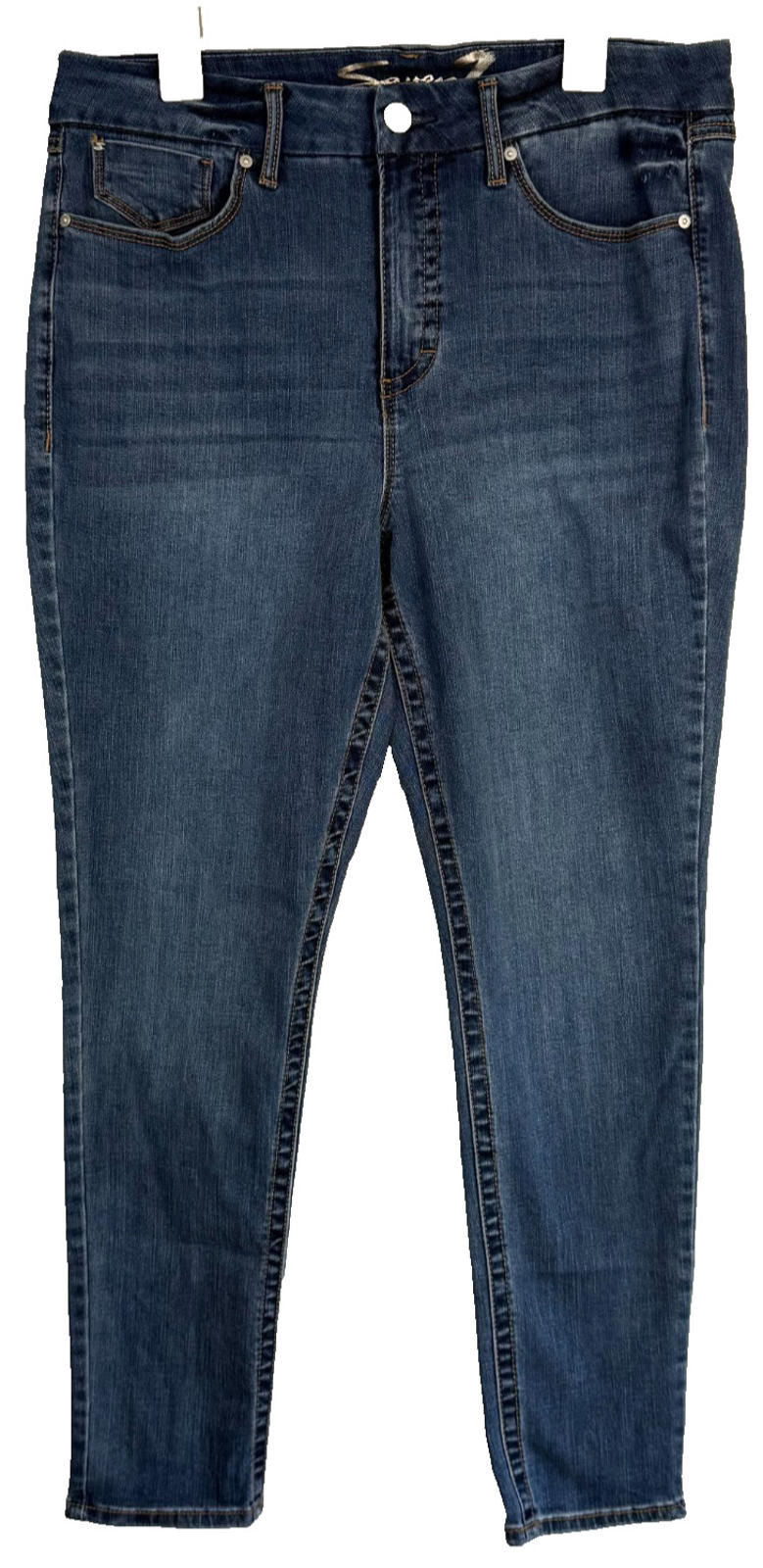 Seven 7 Tummyless High Rise Jeans Womens Size 16 Dark Wash Skinny Stretch Denim