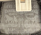 Levi's 514 Jeans Mens 30x30 Black Denim Stretch Pockets Dark Wash Straight Fit