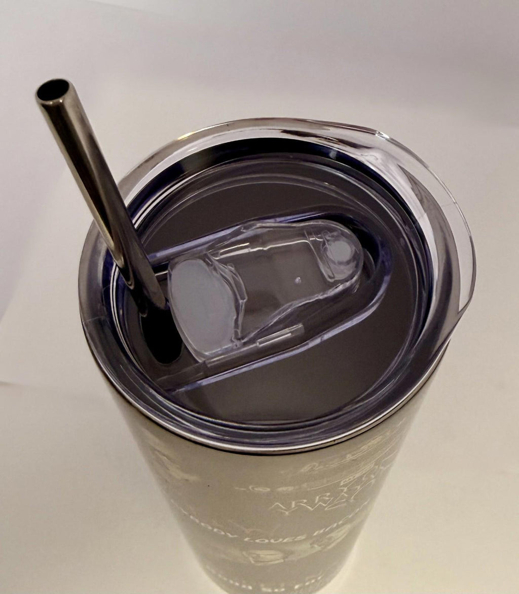 20 oz Supernatural Stainless Steel Tumbler with Lid, Straw