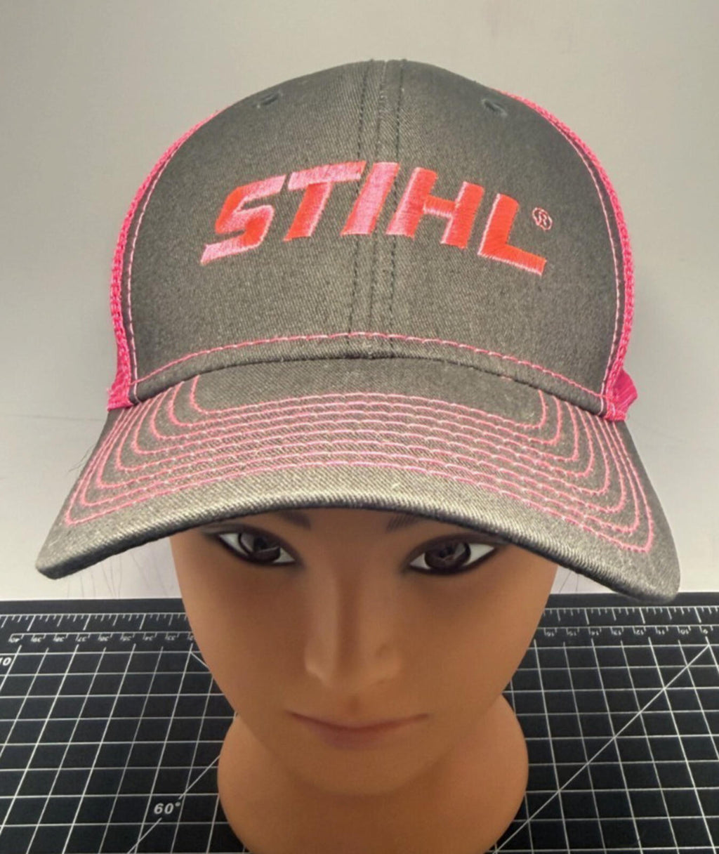 Womens Stihl Outfitters Chainshaw Mesh Trucker Snapback Hat Cap Hunt Gray Pink