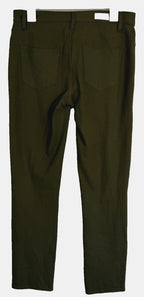 Calvin Klein Womens Pants 10 Green Straight Pant Leggings Zip Viscose