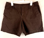 Eddie Bauer Womens Hiking Shorts Size 14 Brown Mid Rise 5" Inseam