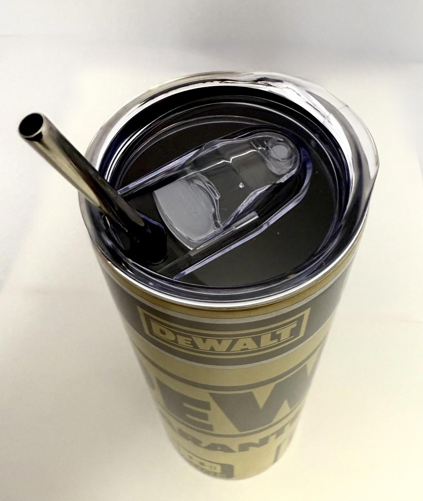 20 oz Dewalt Stainless Steel Tumbler with Lid, Straw
