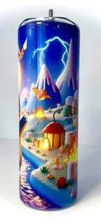 20 oz Squirtle Stainless Steel Tumbler with Lid, Straw ~ Pokemon